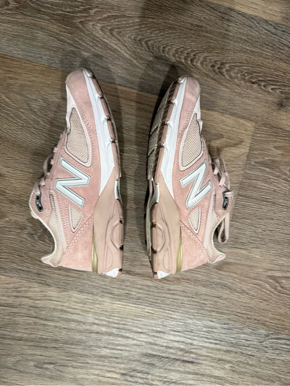 New Balance Women’s Pink Suede & Mesh Athletic Sneakers - Picture 2 of 4
